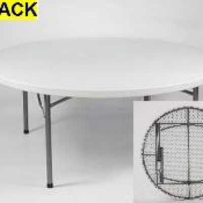 Round Folding Tables – ACT 71 inch Blow-Molded Plastic Off White Table Top
